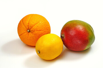 Fruits on a white background