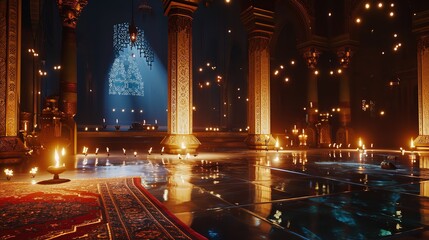 Fototapeta premium Arabian night in ramadan 8k realistic lightining