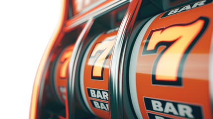 orange casino slots machine with number 7s 