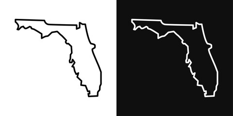 Florida map icon set. vector illustration - obrazy, fototapety, plakaty