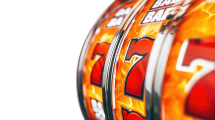 silver and orange casino slots machine with number 7s 