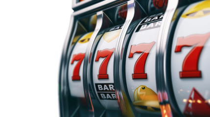 traditional casino slots machine with number 7s 