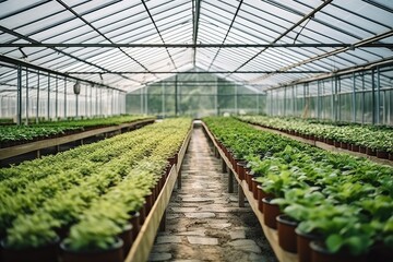 Modern, industrial greenhouse for growing vegetables and herbs. Argoproduction