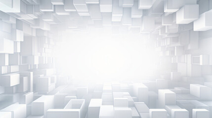 Abstract white square shape with futuristic concept