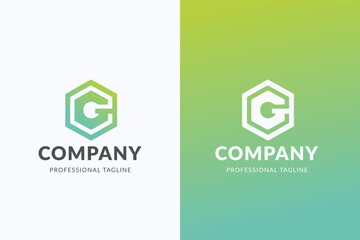 Dual-Toned Gradient Background Featuring a Geometric Letter G Company Logo