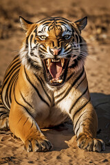 In the Heart of the Wild: Capturing the Untamed Beauty of a Tiger in its Native Environment