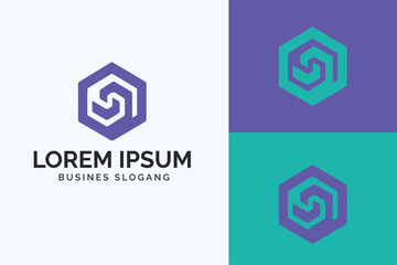 Modern Geometric Logo Design Featuring Hexagonal Elements on a Dual-Tone Background