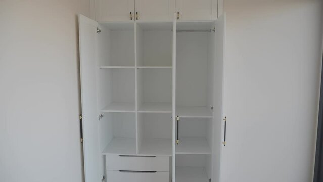 white empty bedroom cabinet door 