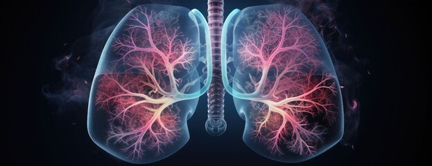 The future of healthcare portrayed through forward-thinking medical research, particularly emphasizing advancements in lung health.