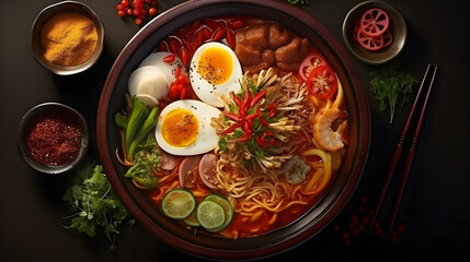tantalizing picture of a steaming bowl of ramen Free Photo,,
Japanese ramen food