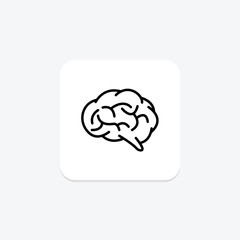 Brain black outline icon , vector, pixel perfect, illustrator file