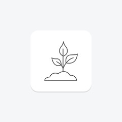 Plant grey thin line icon , vector, pixel perfect, illustrator file