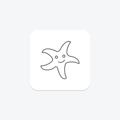 star fish grey thin line icon , vector, pixel perfect, illustrator file