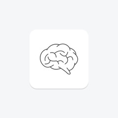 Brain grey thin line icon , vector, pixel perfect, illustrator file