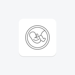 Embryo grey thin line icon , vector, pixel perfect, illustrator file