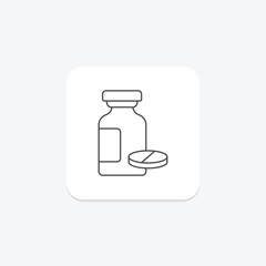 Medicine Jar grey thin line icon , vector, pixel perfect, illustrator file