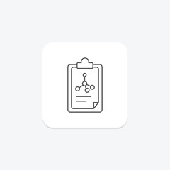 Molecule Chart grey thin line icon , vector, pixel perfect, illustrator file