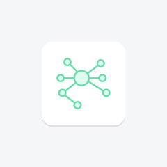 Bio Molecules color outline icon , vector, pixel perfect, illustrator file