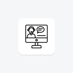 Client support black outline icon , vector, pixel perfect, illustrator file