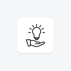 Creative idea black outline icon , vector, pixel perfect, illustrator file