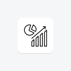 Growth Chart black outline icon , vector, pixel perfect, illustrator file