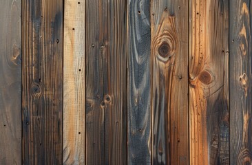 Fototapeta premium This image features a warm, rich brown wooden plank background with natural grain patterns and a rustic charm, perfect for a cozy and organic setting. Ai generated