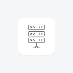 server network grey thin line icon , vector, pixel perfect, illustrator file