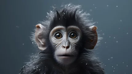 Keuken spatwand met foto 3d rendered illustration of a monkey © Ziyan