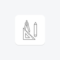 Draft Tools grey thin line icon , vector, pixel perfect, illustrator file