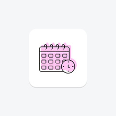 Event Calendar color shadow line icon , vector, pixel perfect, illustrator file