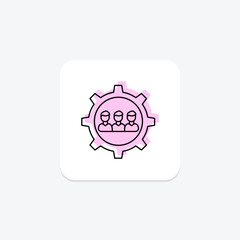 Human resource management color shadow line icon , vector, pixel perfect, illustrator file