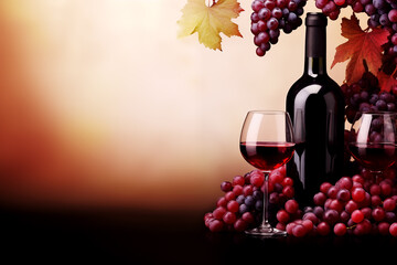 Elegant wine advertisement background with space for text