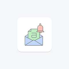 Email Alert Icon, Line, solid and filled outline colorful version, outline and filled vector sign, vector, pixel perfect, illustrator file