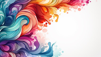 ink spots paint multicolored spectrum on a white background frame blank form