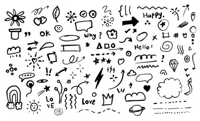 Obraz premium hand drawn doodles elements, vector collection