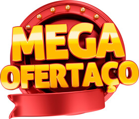 selo 3d mega inauguracao varejo, loja aberta, promocao de inauguracao