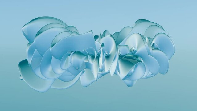 Waves of dynamic waveforms with 3D effects, creating a visually rhythmic and harmonious composition.	