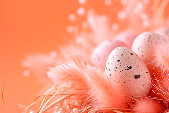 easter background with the color peach fuzz