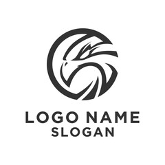 elegant round black eagle logo