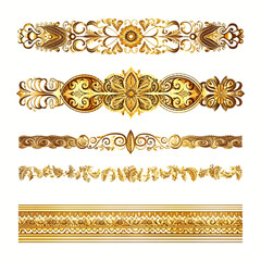set of vintage gold pattern border