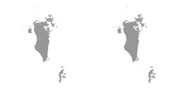 Bahrain map with administrative divisions.