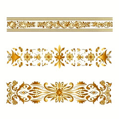 set of vintage gold pattern border