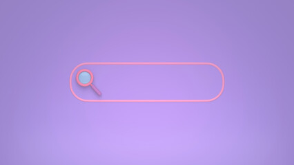 Concept search menu. Minimal blank search bar on pastel blue purple background. web search concept.