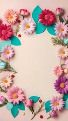 bouquet of flowers, petals frame