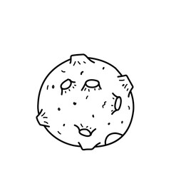 Hand Drawn Moon Creater Doodle 