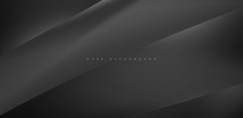 Abstract dark background with wave design. Realistic 3d design. Elegant backdrop for poster, website, brochure, banner. vector illustration