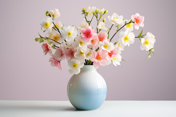 Spring flowers in vase. International Women's Day, Mother's Day.