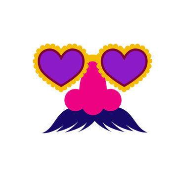 Birthday party photobooth props. carnival, Purim and birthday costume party. SVG icon
