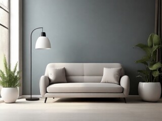 interior, sofa, floor lamp, room