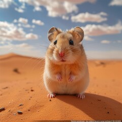 Photo of a hamster in a desert - AI Generated Digital Art